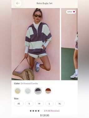 FREE PEOPLE RETRO RUGBY SET IN DRIFTWOOD COMBO